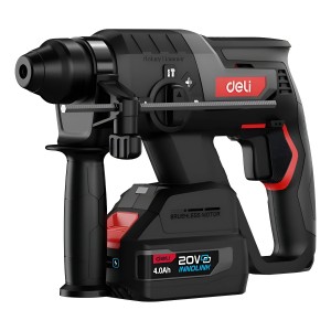 Rotomartillo Profesional Batería 20 V 2 Baterías 4 Amp. Deli