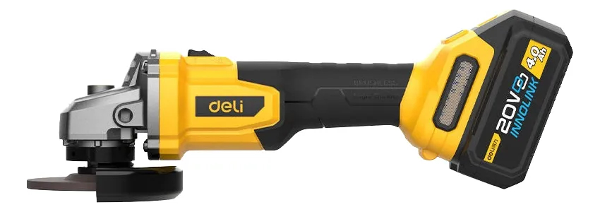 Amoladora A Bateria 4 1/2 115 Mm 20v 2 Baterias 4am Deli - Imagen 2