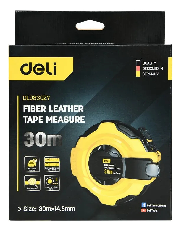 Cinta De Fibra C/goma 30m X 14.5 Mm Deli - Imagen 3