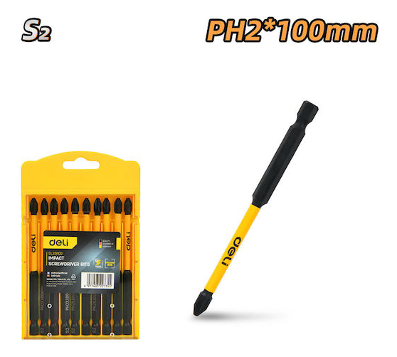 Punta Atornilaldor Impacto Ph2 100mm X 10 Deli - Imagen 2