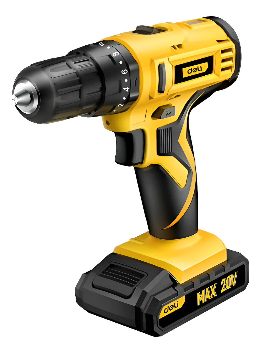 Taladro Atornillador Percutor 20 V 2 Baterias 2 Amp Deli