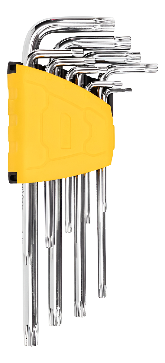 Juego Llaves Torx Largas Con Soporte T10 A T50 Deli