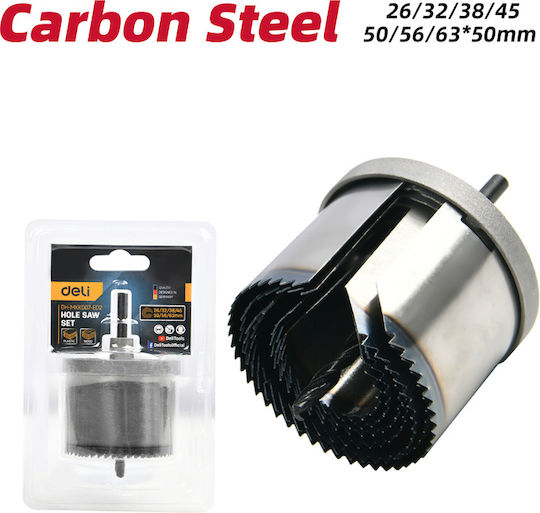 Juego Sierra Copa Madera 26/32/38/50/56/63 Mm Deli - Imagen 2