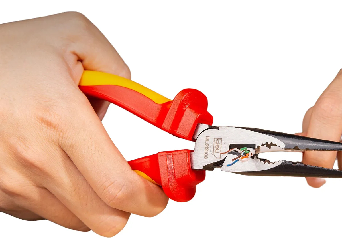 Alicate De Punta Recto Vde 100 V 8 Deli - Imagen 2