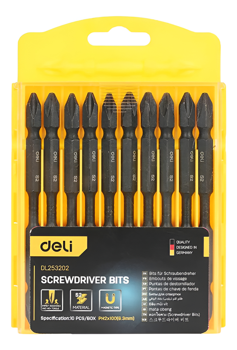 Puntas Para Atornillador De Impacto Ph2x100mm 10 Un Deli