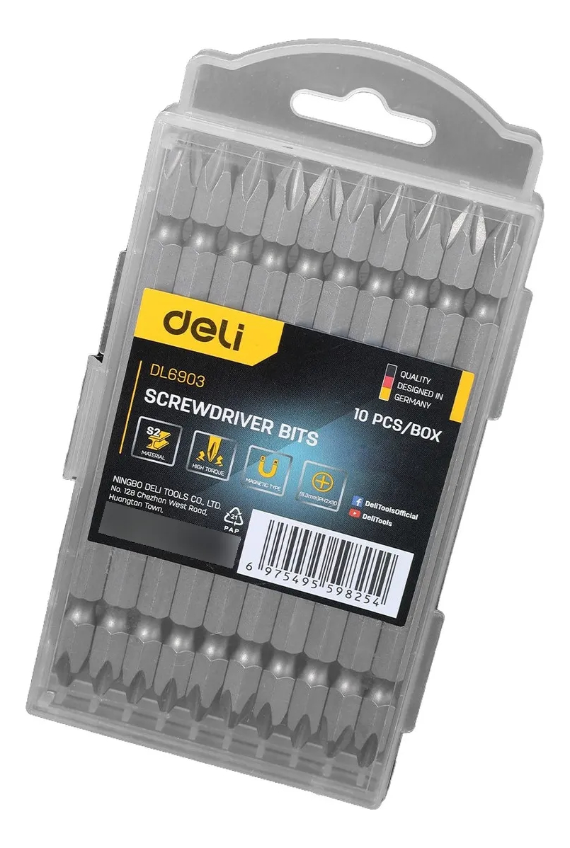 Puntas Para Atornillador Ph2x110mm 10 Un Deli - Imagen 2