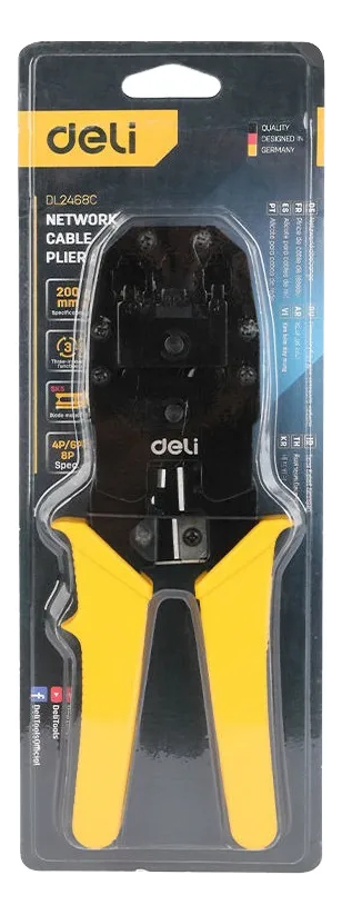 Alicate Crimpeador Ficha Ethernet 4/6/8p Deli - Imagen 4