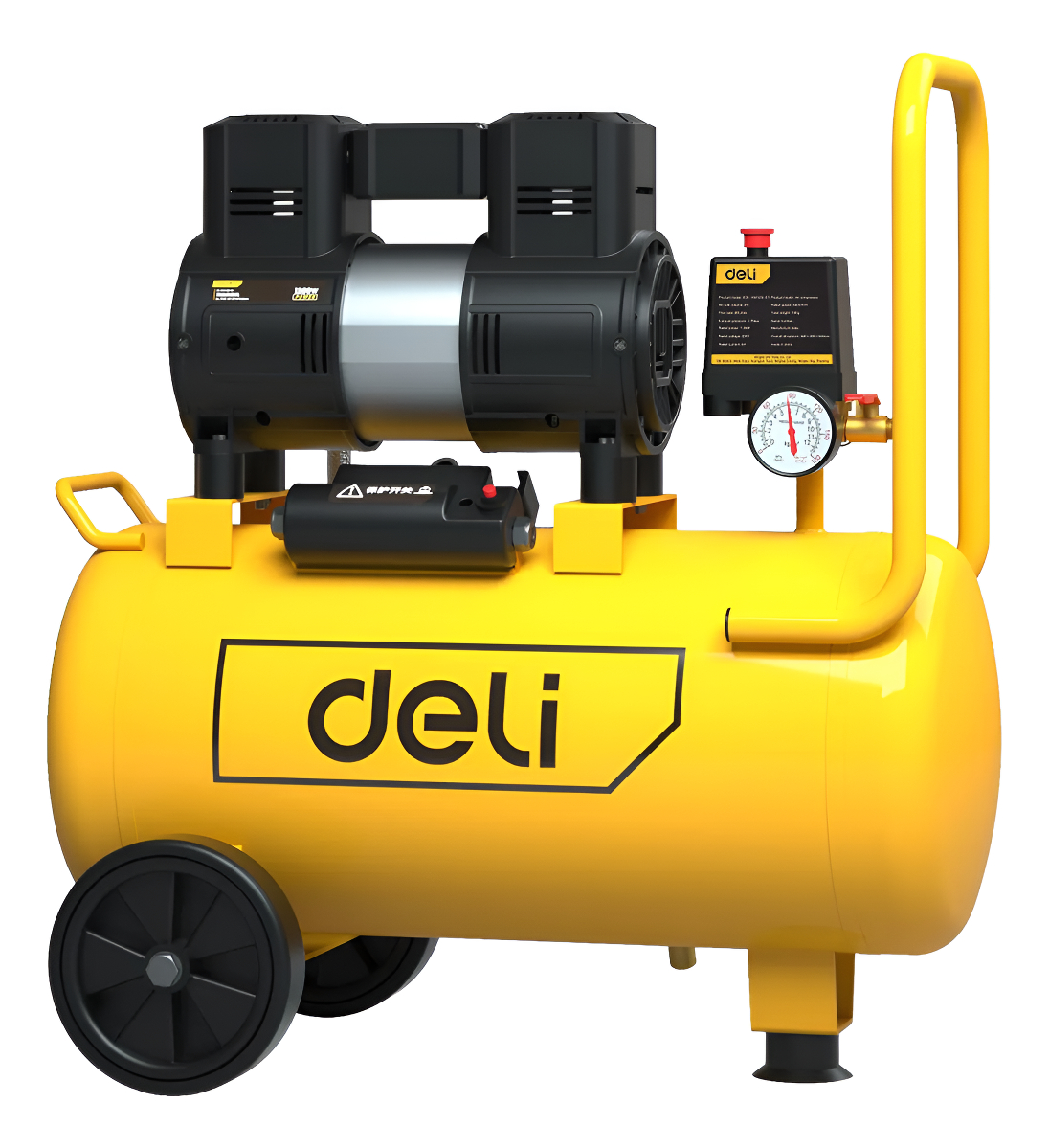 Compresor De Aire Deli Inflador De Llanta Con Manómetro