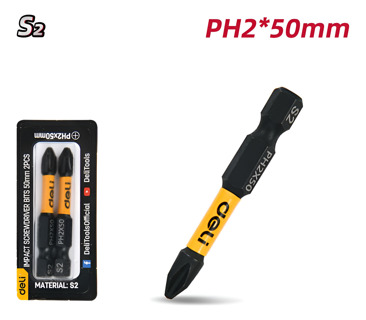 Puntas De Impacto Ph2 X 50 Mm - 2 Un Deli