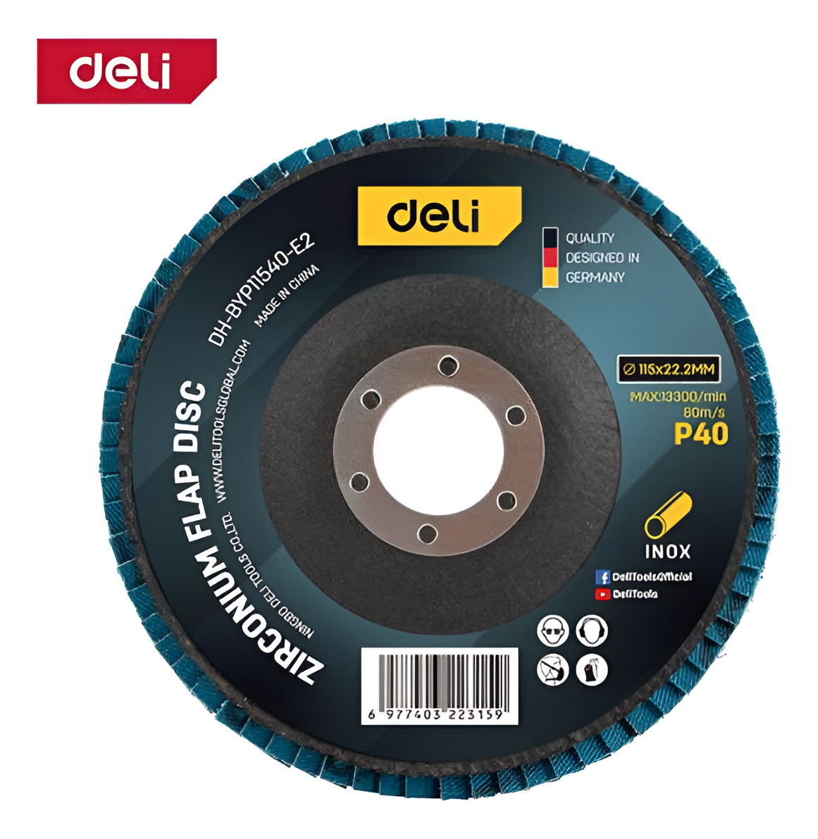 Disco Flap Zirconio 115 Mm Grano 40 X 10 - 10 Un Deli