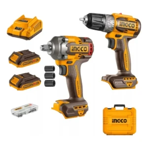 Kit Llave Impacto 400nm + Atornillador + Potencia C 2bat + Malt Color Naranja Claro 20 V