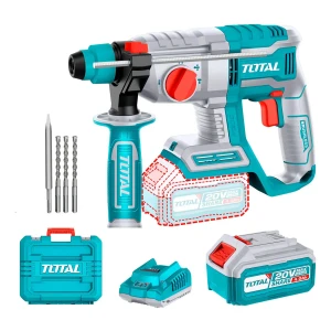 Rotomartillo Inalámbrico Total Industrial - Motor Brushless, Sin Carbones - 2 J, Encastre SDS Plus - Con Batería 4.0Ah Litio-Ion, Cargador Y Maletín - TRHLI202081