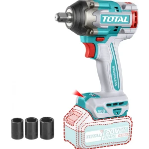 Llave, Pistola De Impacto Inalámbrica Total Industrial - Motor Brushless, Sin Carbones, Encastre 1/2'', Torque 500nm - Con 3 Dados - No Incluye Batería Ni Cargador - TIWLI20501