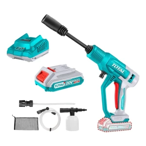 Hidrolavadora Inalámbrica Total 20v, 24.8bar, 360psi - Caudal 2.8l/min - Sistema Autostop - Con Manguera 6 Metros Y Recipiente Para Jabón - Con 1 Batería 2.0ah Litio-ion Y Cargador - TPWLI20362