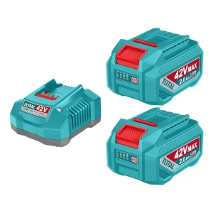 Set 42v Total, 2 Baterías Litio Ion 2.0ah + Cargador Rápido 2A - Línea P42m - TFBCPM20221