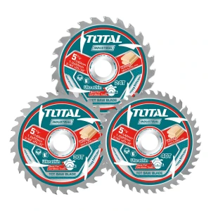Set 3 Discos Corte Madera Total Para Circular, 5.1/2'' 140mm, Eje 20mm, 24/30/40 Dientes - TAC236140