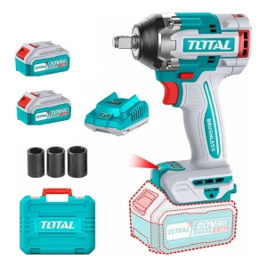 Llave, Pistola De Impacto Inalámbrica Total Industrial - Motor Brushless, Sin Carbones, Encastre 1/2'', Torque 500nm - Con 2 Baterías 4.0ah Litio-ion, Cargador, Dados Y Maletín - TIWLI2050