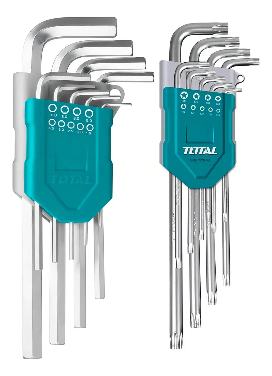 Juego De 18 Llaves Total, Allen Hexagonal Y Torx, 1.5-10mm T10-T50, Línea Industrial - THT106KT0181