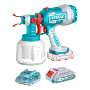 Pistola Para Pintura Inalámbrica Total 20v - Flujo 800ml P/min, Capacidad 1000ml, 120din-s - Con 1 Batería 2.0ah Litio-ion Y Cargador - Tsgli20042