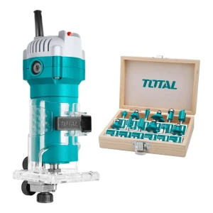 Kit Router + 12 Fresas Total: Fresadora De Mano 600w + Set De Fresas 6mm