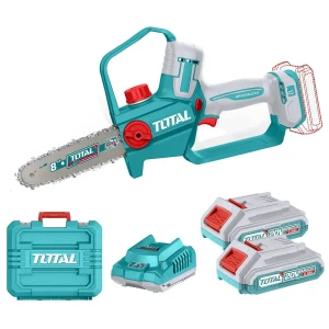 Motosierra De Mano Inalámbrica Total 20v, Motor Brushless, Sin Carbones - 8 Pulgadas, 200mm - Jardín, Poda - Con 2 Baterías 2.0ah Litio-ion, Cargador Y Maletín - Tgsli20882