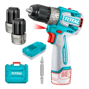 Taladro Atornillador Inalámbrico Total Industrial, Mandril 13mm, 60NM - Con 2 Baterías 2.0ah Litio-ion, Cargador Y Maletín - TDLI16682