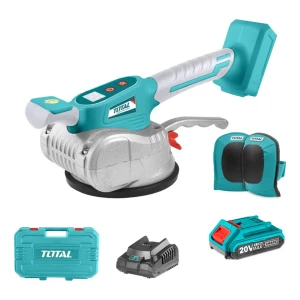 Ventosa Vibradora Total 20v Para Cerámicas, 50Kg - Con 1 Batería 2.0Ah Litio-Ion, Cargador, Rodilleras Y Maletín Plástico - TTVLI20101