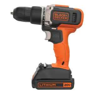Taladro percutor atornillador inalámbrico de 10mm Black+Decker BCD704C1 + 1 batería de 1.5Ah + accesorio con caja de cartón