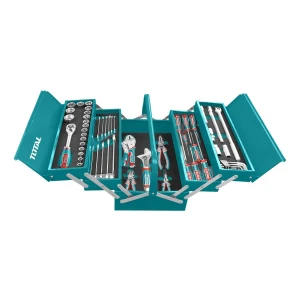 Valija Metálica Total, Con 108 Herramientas, Caja Organizadora Con 5 Compartimientos, 23x26x50cm - Thtcs121081
