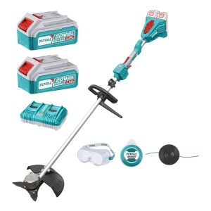 Desmalezadora Inalámbrica Total Industrial, Diámetro Corte 33cm - Motor Sin Carbones - Incluye 2 Baterías 20v De 4.0Ah Y Cargador Doble - TSTLI200285