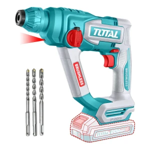 Rotomartillo Inalámbrico Total Motor Brushless, Sin Carbones - 1.8 J, Encastre Sds Plus - Con 3 Mechas - No Incluye Batería Ni Cargador - TRHLI20188