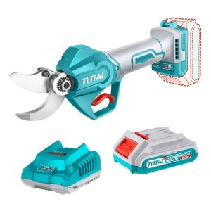 Tijera De Poda Inalámbrica Total 20v - Motor Brushless, Sin Carbones - Capacidad De Corte 3cm - Con 1 Batería 2.0Ah Litio-Ion Y Cargador