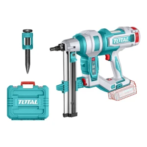 Pistola, Clavadora Inalámbrica Total 20v Sin Carbones, Para Concreto Hormigón Muro Pared, 19-40mm - Con 1000 Clavos De 27mm Y Maletín - No Incluye Batería Ni Cargador - Tcnli9005