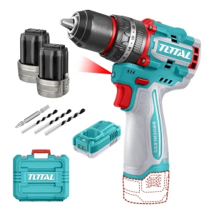 Taladro Percutor Y Atornillador Inalámbrico Total 16v, Industrial, Motor Sin Carbones - Mandril 13mm, 66nm - Con 2 Baterías 2.0ah Litio-ion, Cargador Y Maletín - Tidli166062