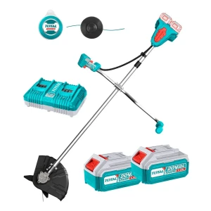 Desmalezadora Inalámbrica Total Industrial, Diámetro Corte 33cm - Motor Sin Carbones - Incluye 2 Baterías 20v De 4.0Ah Y Cargador Doble - TSTLI202521