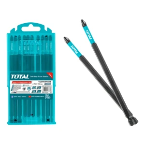 Juego De 10 Puntas Largas Magnéticas Total Para Atornillador De Impacto 1/4'', PH2 150mm, Línea Industrial, Incluye Estuche Organizador - TACIM16PH263