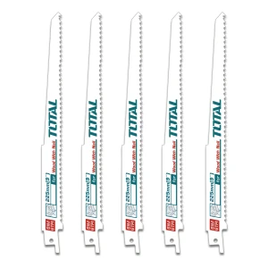 Set De 5 Hojas Para Sierra Sable Total, 9'' 22.5cm 6TPI, Ideal Para Madera Con Clavos - TRSB1111DF