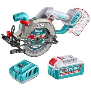 Sierra Circular Inalámbrica Total 20v - Motor Brushless, Sin Carbones - 5.1/2 Pulgadas, 140mm - 6.300rpm - Incluye 1 Disco De Corte, 1 Batería 4.0ah Litio-ion Y Cargador 4a - Tsli14023