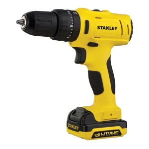 Taladro percutor atornillador inalámbrico de 10mm Stanley SCH12S2K + accesorio con maletín de transporte