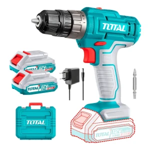 Taladro Atornillador Inalámbrico Total Mandril 10mm, 25NM - Con 2 Baterías 1.5Ah Litio-Ion Y Cargador - TDLI1228