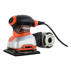 Lijadora orbital Black+Decker QS1000 negra, naranja, plateado 200W