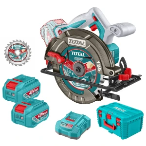 Sierra Circular Inalámbrica Total 42v - Motor Brushless, Sin Carbones - 7.1/4 Pulgadas, 185mm - Con 2 Baterías 2.5ah Litio-ion, Cargador, Disco Y Valija - Tsli4218512