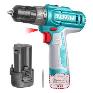 Taladro Atornillador Inalámbrico Total 12v, Mandril 10mm, 20NM - Con Batería 1.5Ah Litio-Ion Con Puerto De Carga USB Tipo C - TDLI122061