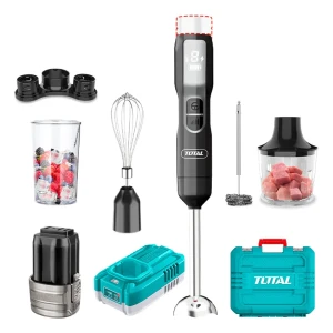 Mixer Inalámbrico Total 5 En 1, Acero Inoxidable, 5 Velocidades - Con 1 Batería, Cargador Y Accesorios - TJB056K