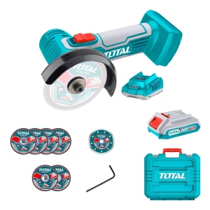Mini Amoladora Inalámbrica Total 3 Pulgadas, 76mm - Con 1 Batería 2.0ah Litio-ion, Cargador, 7 Discos Y Maletín - TAGLI76012
