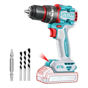 Taladro Percutor Y Atornillador Inalámbrico Total Industrial, Motor Sin Carbones - Mandril 13mm, 66NM - Con Mechas Y Punta - No Incluye Batería Ni Cargador - TIDLI206681