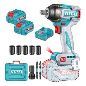 Llave Impacto Total 42v 1/2'' 600nm Sin Carbones 2 Baterías Turquesa 50hz/60hz