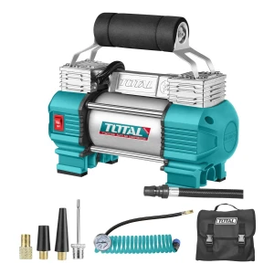 Compresor Inflador Total Industrial Para Vehículos, Con Manómetro, 120psi, 45L/min - Funciona Conectado Por Pinzas A La Batería - TTAC2506