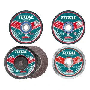 Set 30 Discos Total Para Mini Amoladora 3'' 76mm, Corte Metal, Desbaste, Diamantado, Flap - TAC97630