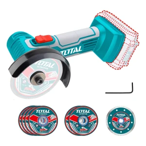 Mini Amoladora Inalámbrica Total 20v - 3 Pulgadas, 76mm - Incluye 7 Discos - No Incluye Batería Ni Cargador - TAGLI7601